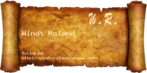 Windt Roland névjegykártya