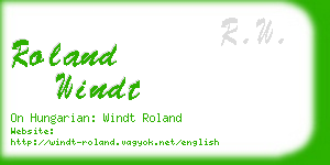 roland windt business card